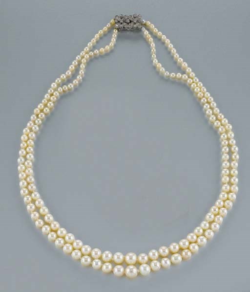 COLLANA IN ORO, PERLE NATURALI E COLTIVATE