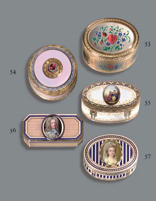 A SWISS GEM-SET ENAMELLED GOLD BONBONNIÈRE