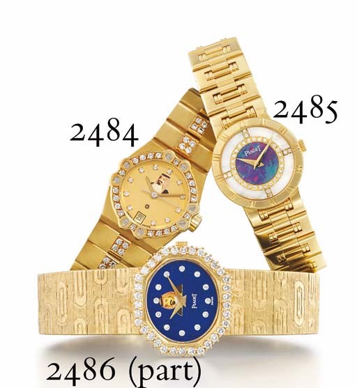 CHOPARD. A LADY'S 18K GOLD AND DIAMOND-SET TONNEAU-SHAPED WRISTWATCH WITH CENTRE SECONDS, DATE AND BRACELET