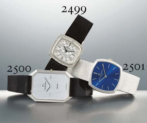 VACHERON CONSTANTIN. AN 18K WHITE GOLD CUSHION-SHAPED WRISTWATCH WITH BRACELET