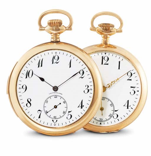 SWISS. A LOT OF TWO REPEATING OPENFACE KEYLESS LEVER POCKET WATCHES, ONE IN 14K GOLD AND OTHER IN GILT