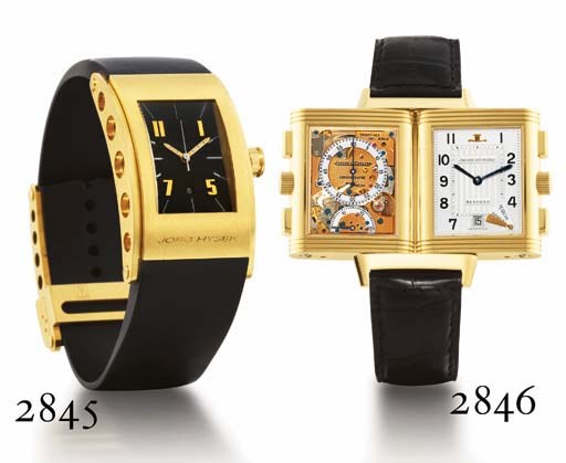 JAEGER-LECOULTRE. A FINE LIMITED EDITION 18K PINK GOLD RECTANGULAR REVERSIBLE CHRONOGRAPH WRISTWATCH WITH DATE