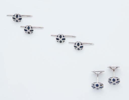 PARURE D'HABIT SAPHIRS ET DIAMANTS