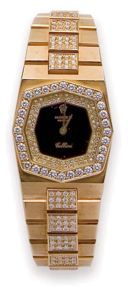 MONTRE BRACELET DE DAME "CELLINI" EN OR ET DIAMANTS, PAR ROLEX
