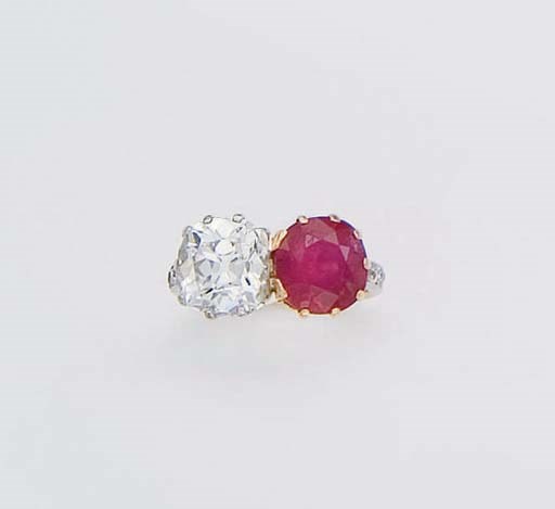 BAGUE TOI ET MOI RUBIS ET DIAMANTS