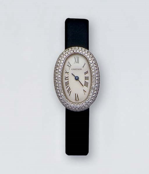 MONTRE BRACELET DE DAME "BAIGNOIRE" DIAMANTS, PAR CARTIER