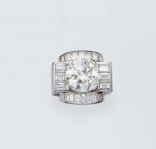 BAGUE ART DECO DIAMANTS