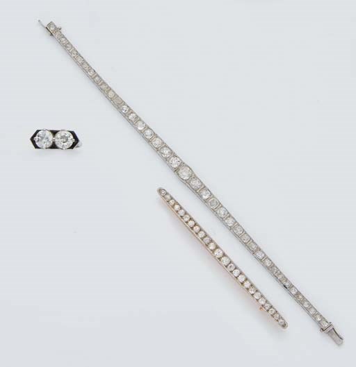 BRACELET LIGNE, BROCHE BARRETTE ET BAGUE DIAMANTS