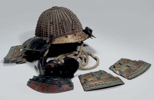 A Japanese Hoshi Bachi (helmet with standing rivets), circa 1800