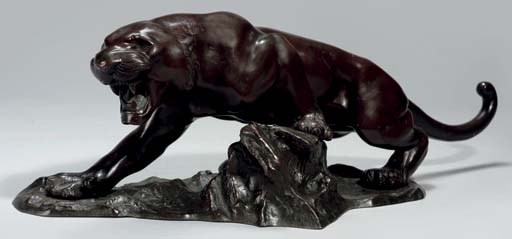 A bronze study of a tiger, 20th Century