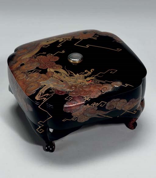 A Japanese lacquer kashibako (box for cakes), 19th Century