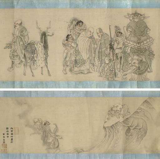 A Japanese makemono, 19th century