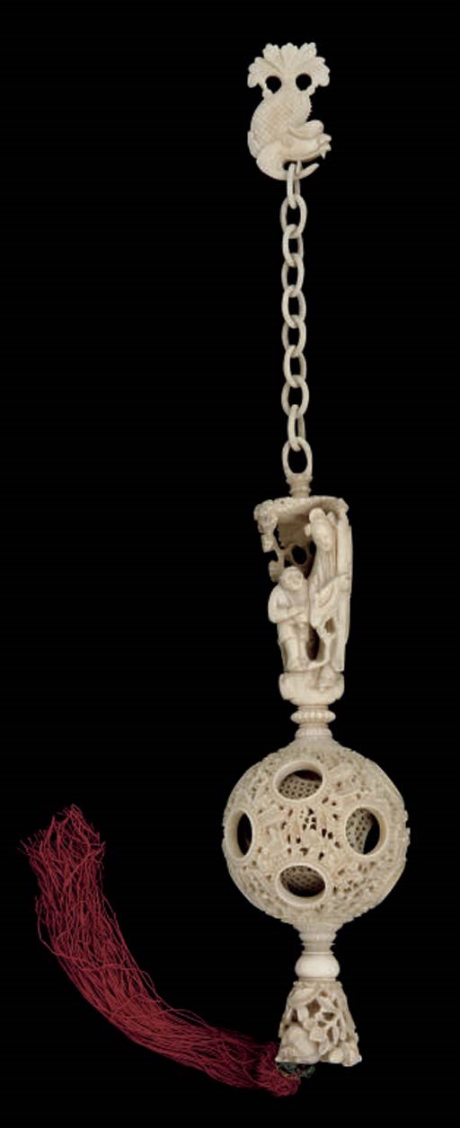 A Cantonese ivory puzzle ball, early 19th century