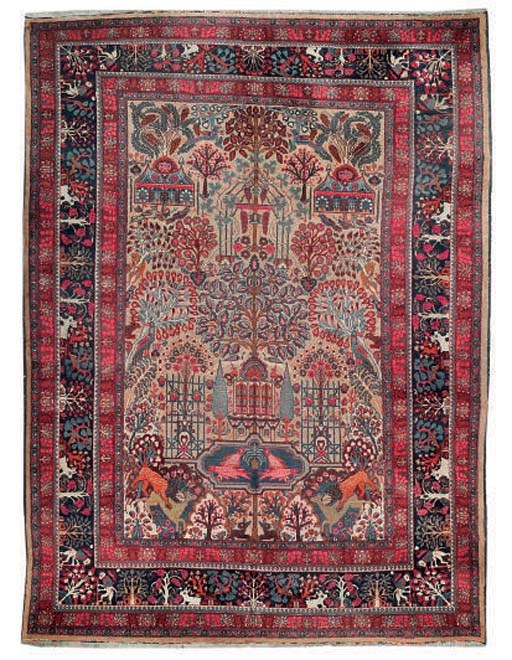 An unusual Meshed carpet