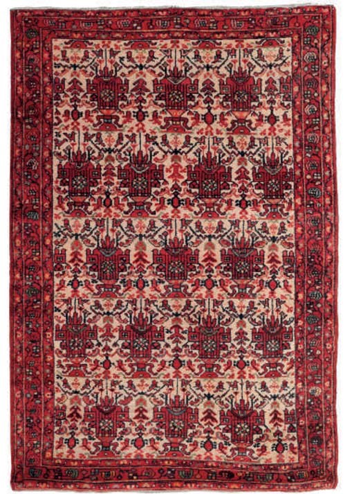 A Hamadan rug and Kashan prayer rug
