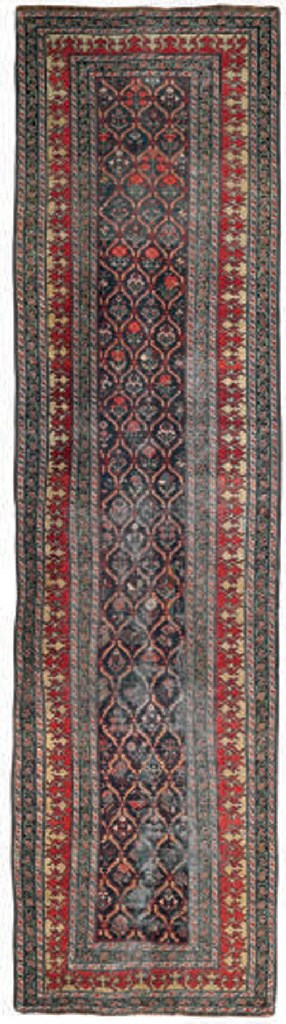 An antique Shirvan runner and Kurdish rug
