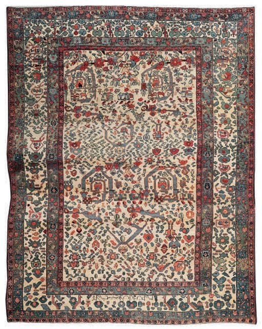 An unusual antique Hamadan carpet