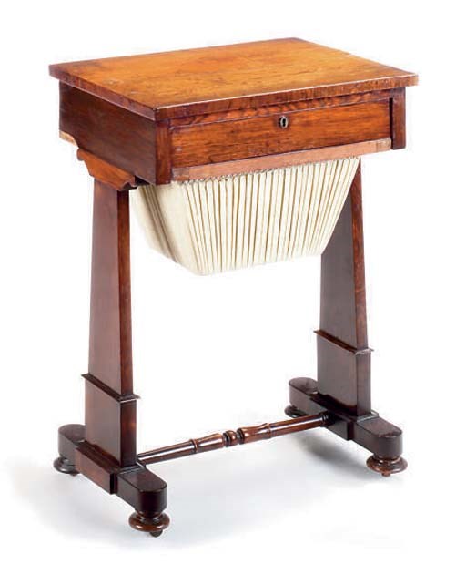 A WILLIAM IV ROSEWOOD WORK TABLE