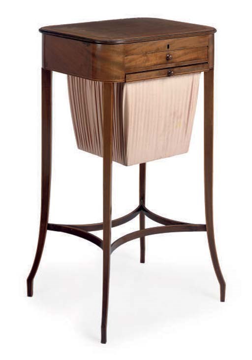 A REGENCY MAHOGANY WORK TABLE