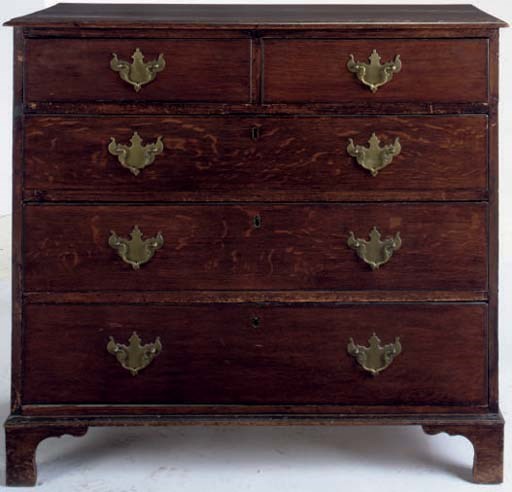 A GEORGE III OAK CHEST