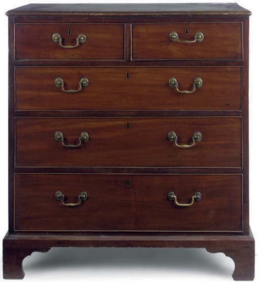 A GEORGE III MAHOGANY CHEST