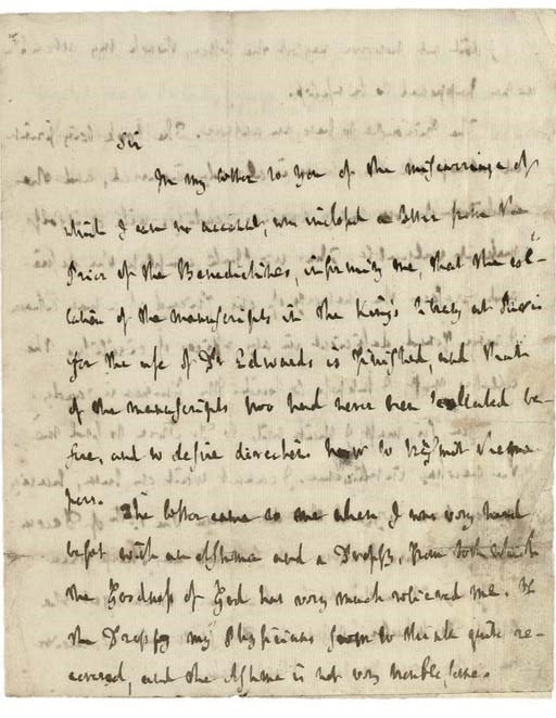 JOHNSON, Samuel (1709-1784). Autograph letter signed ('Sam: Johnson') to William Adams (Master of Pembroke College) Bolt Court, 30 March 1784, 4 pages, 4to, integral address panel (repaired tear to margin of second leaf causing loss of a few letters as square bracketed above, seal removed, paper repair to the seal area). Provenance: Sir Francis Adams Hyett (in his ownership in 1952); Sotheby's, London, 22 July 1980, lot 526, to Brown.