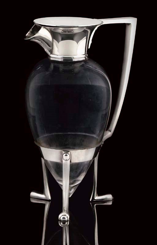 CHRISTOPHER DRESSER FOR HUKIN & HEATH; CROW'S-FOOT CLARET JUG