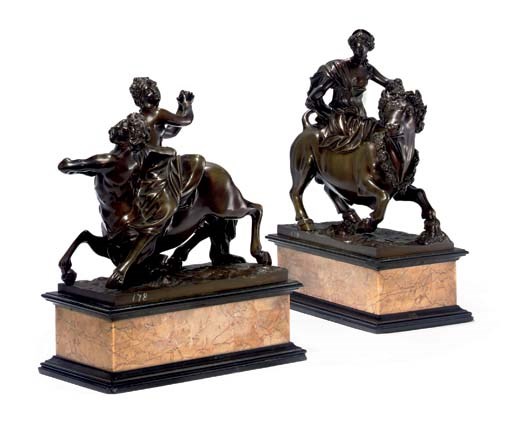 A PAIR OF BRONZE GROUPS OF THE RAPE OF EUROPA AND NESSUS AND DEIANIRA