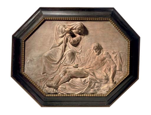 AN OCTAGONAL TERRACOTTA RELIEF DEPICTING THE VIRGIN LAMENTING OVER THE DEAD CHRIST