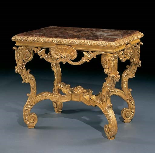 A REGENCE GILTWOOD CENTRE TABLE
