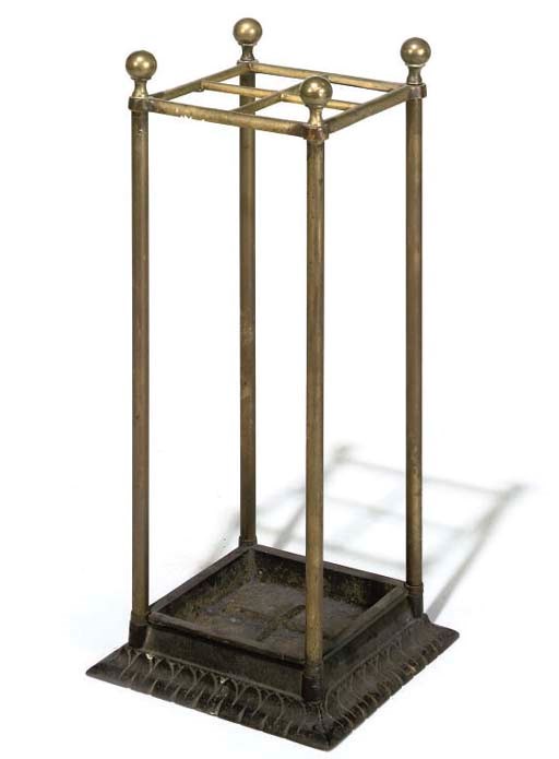 A VICTORIAN BRASS UMBRELLA STAND