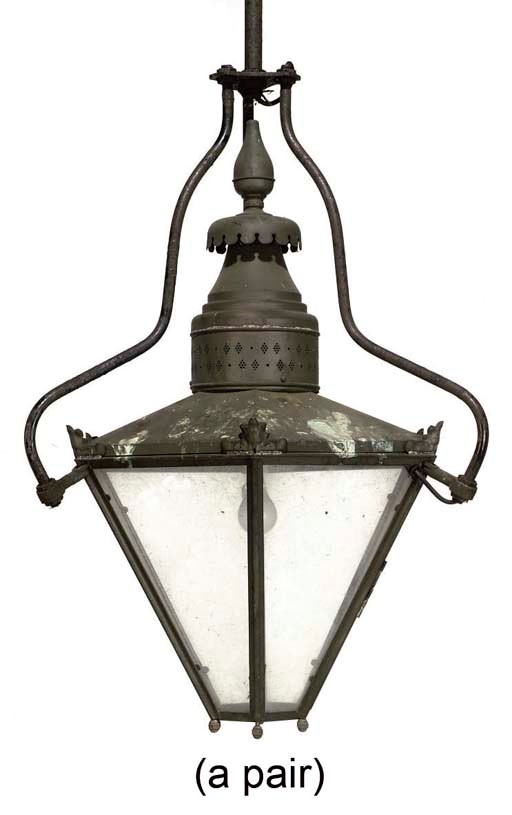 A PAIR OF COPPER LANTERNS
