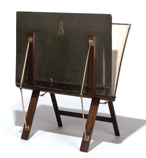 A BRASS MOUNTED MAHOGANY FOLIO STAND