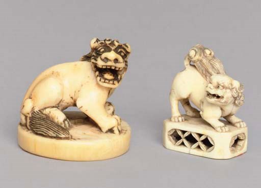 Two Japanese ivory netsuke, one signed Shounsai, 18th and 19th Century