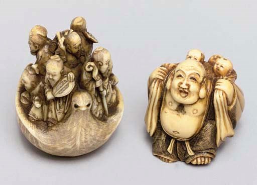 Two Japanese ivory netsuke, late 19th Century