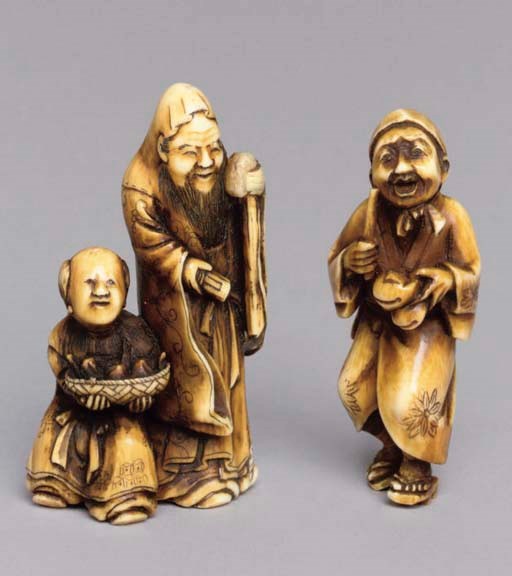 Two Japanese ivory netsuke, Late 19th Century