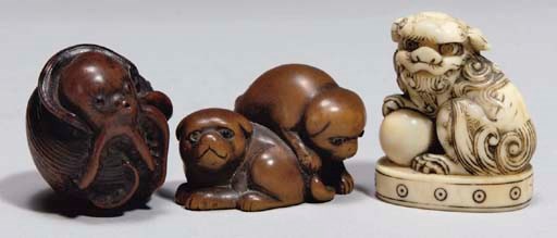 Two Japanese wood netsuke, 19th Century