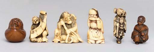 A group of six netsuke, 19th century