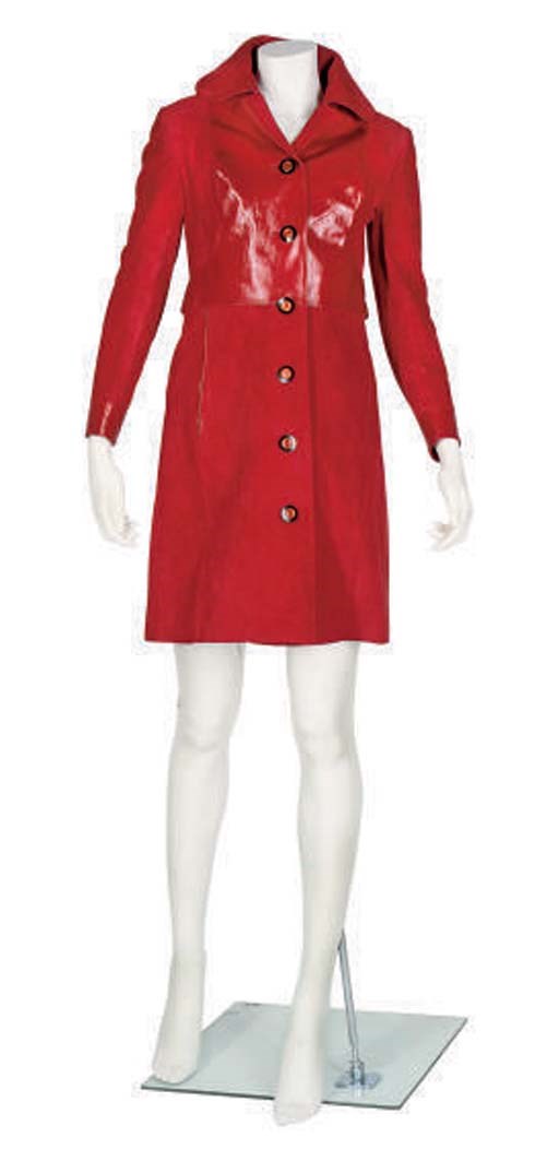 GUCCI, RED LEATHER TRENCH COAT