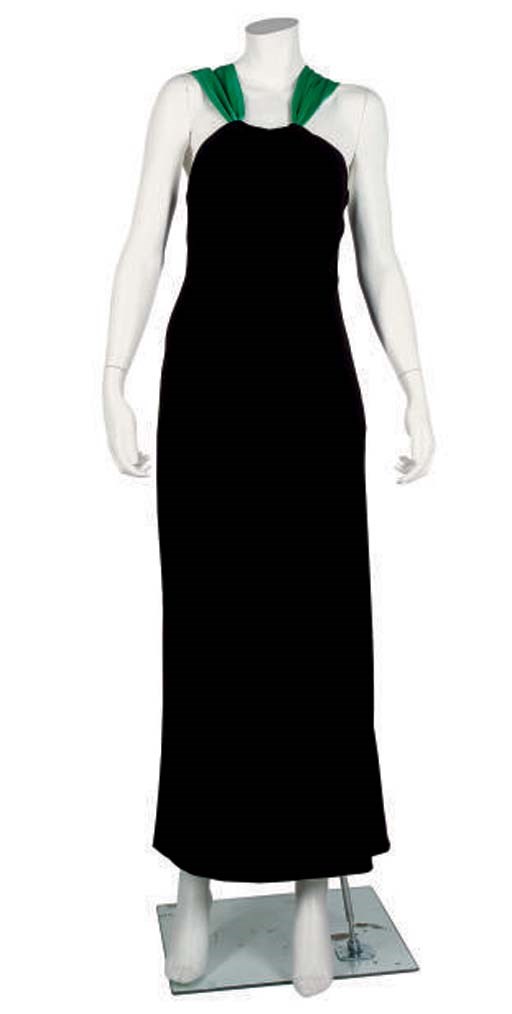 YVES SAINT LAURENT RIVE GAUCHE HALTERNECK EVENING DRESS 1980s
