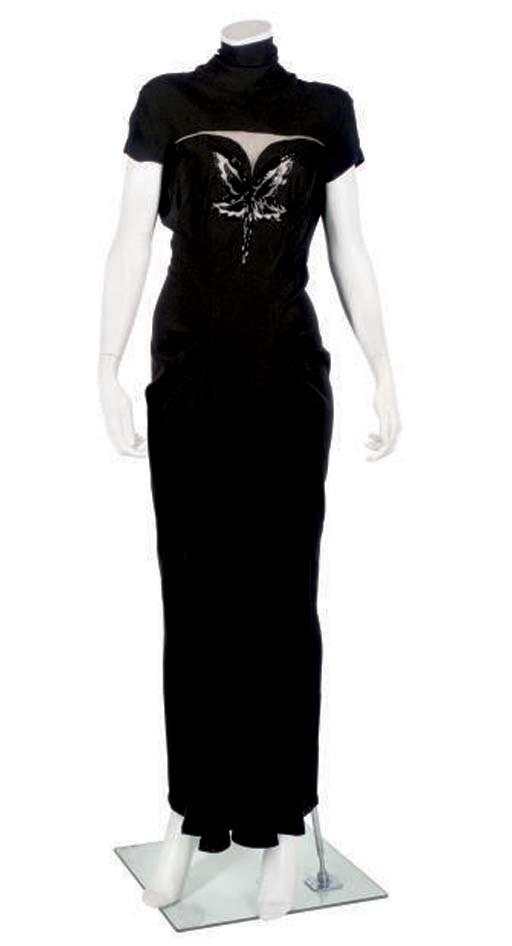 JEAN PATOU BLACK SILK EVENING DRESS, 1930S
