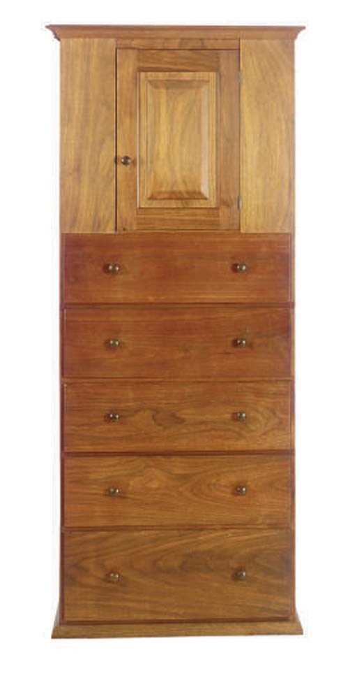 A SHAKER STYLE WALNUT CUPBOARD,