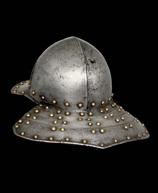 A COMPOSITE ITALIAN HARQUEBUSIER'S POT HELMET