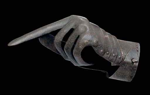 A COMPOSITE GERMAN SMALL ARTICULATED IRON HAND