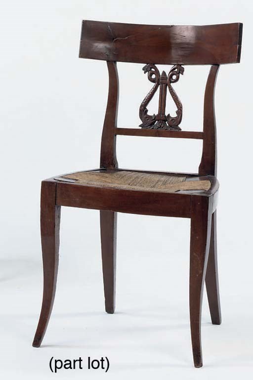 A PAIR OF ITALIAN WALNUT SIDE CHAIRS