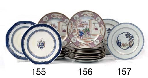 A set of twenty Chinese famille rose plates
