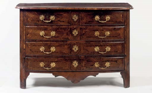 A REGENCE ORMOLU-MOUNTED AND ROSEWOOD PARQUETRY COMMODE
