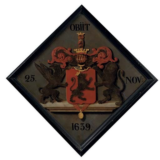 A DUTCH MEMORIAL HATCHMENT PANEL