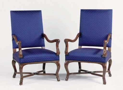 A PAIR OF DUTCH BEECHWOOD ARMCHAIRS