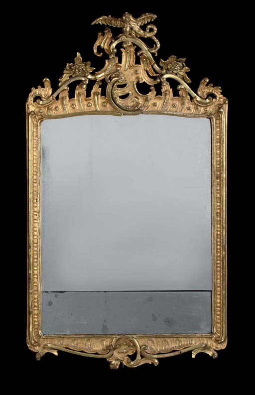 A GERMAN GILT GESSO MIRROR